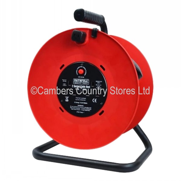 Faithfull Extension Lead Cable Reel 4 Gang 240v 50m Cambers Country Store